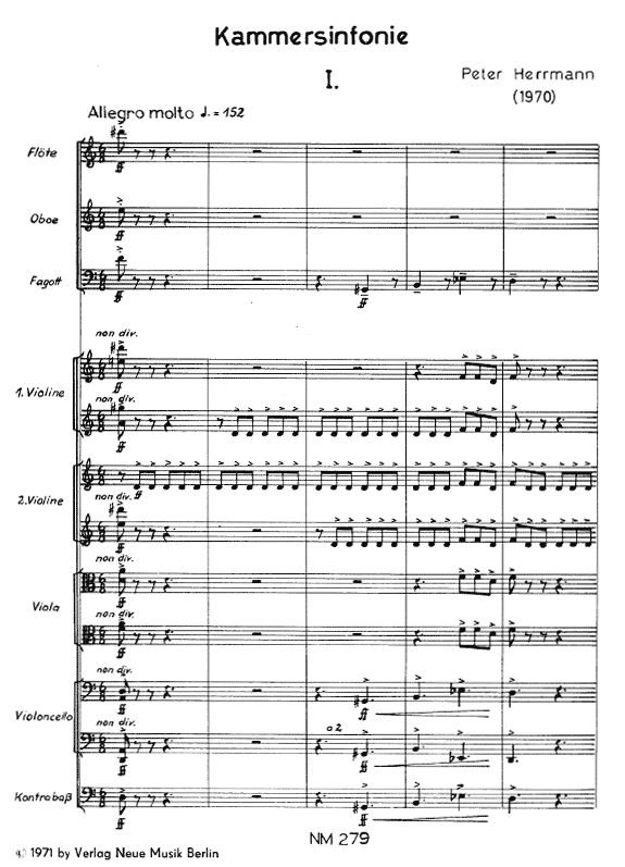 Notenbeispiel Kammersinfonie